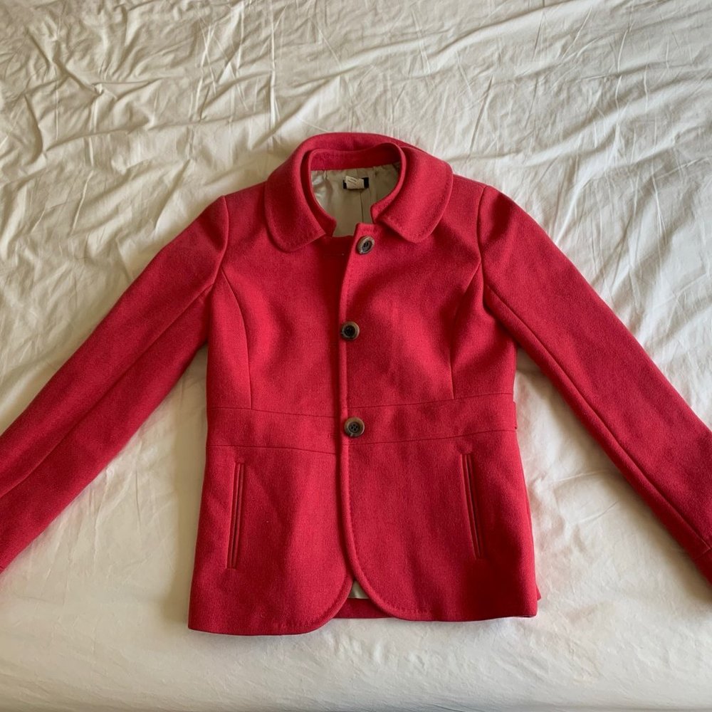 J.Crew Pink Magenta Wool Blazer Jacket Size 0